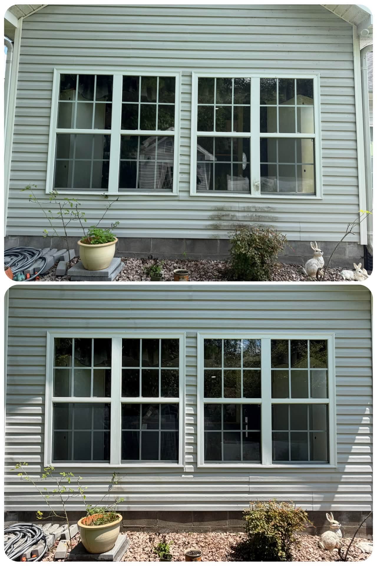 Neatly maintained shrubs and beds along a home’s exterior